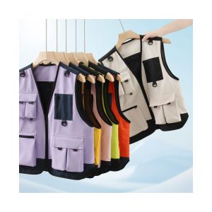 HM-7708 main Multi-Pocket Colour-Block Vest